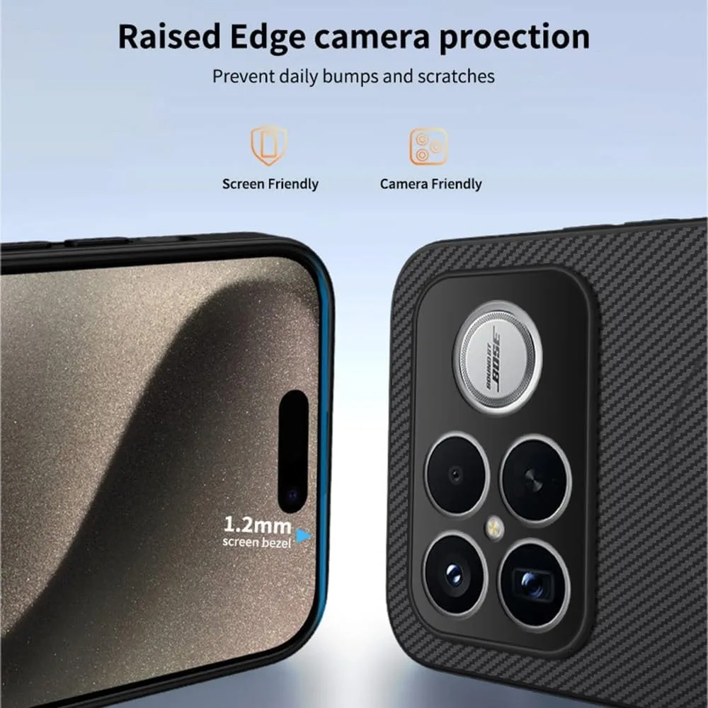 Premium Business Carbon Fiber Texture Leather Case with Magnetic Charging Protection Cover