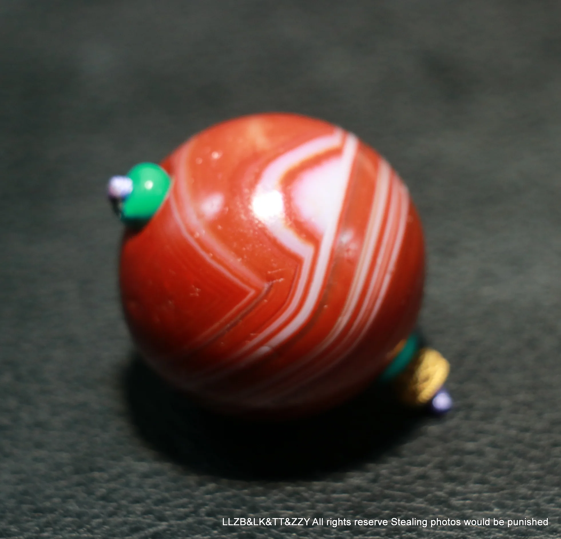 Ultra Power Energy Magic Tibetan Old Red Agate Natural line Ball Shpere Shape dZi Bead For adding Jewelry UPD221202A143