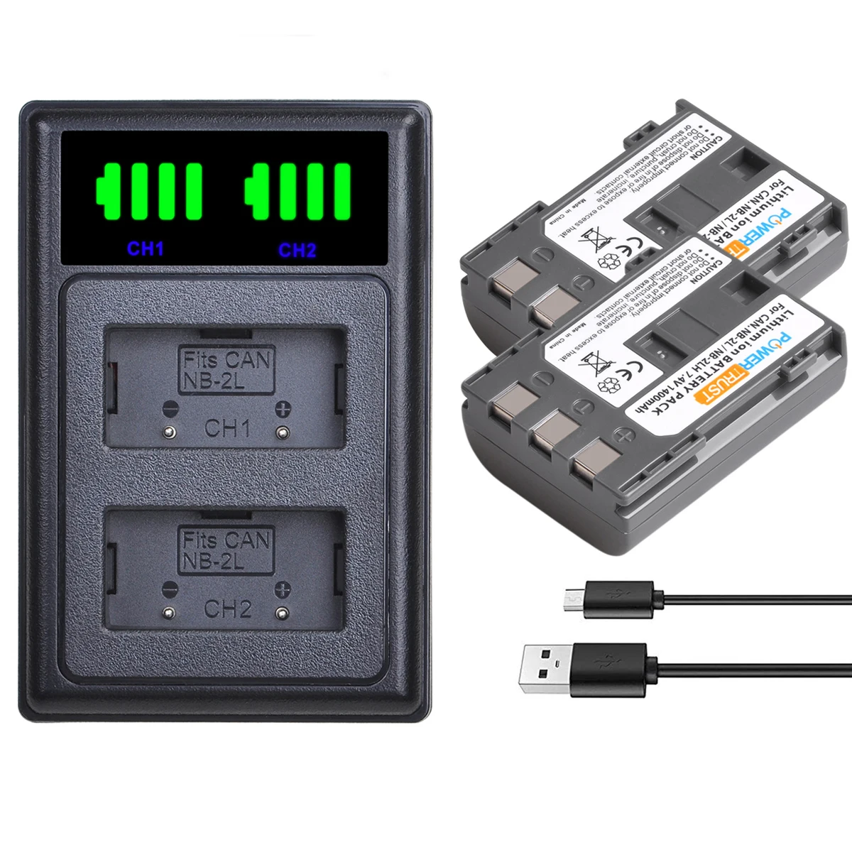 Canon 400d Canon Ds126151 Battery Charger 2x Nb 2lh Battery