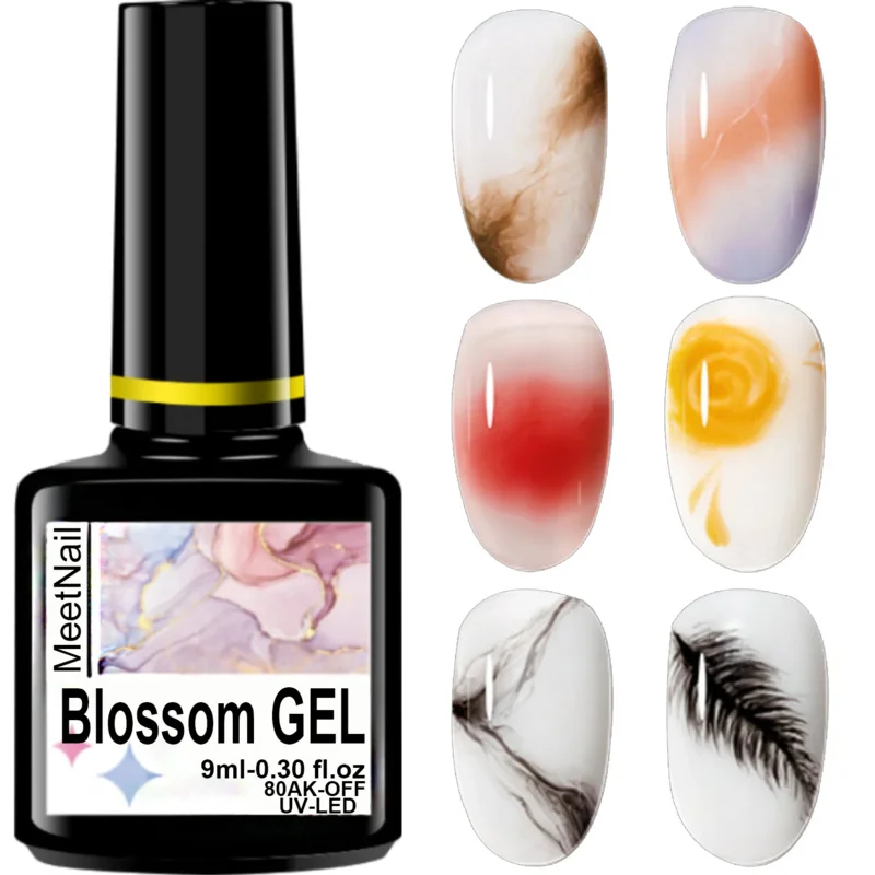 Blooming Nail Polish New Ocean Wave Gel DIY Nail Art Blossom Gel Semi Permanent White Marble Nail Gel UV/LED