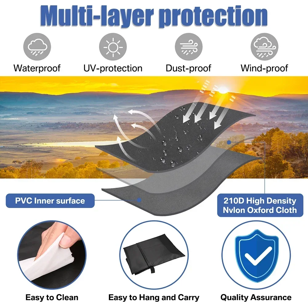 Umbrella Cover Waterproof Fabric with Zip Pole UV Resistant Dustproof Durable for Garden Outdoor Parasol Umbrella Protection