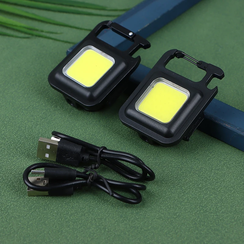 Outdoor multi-functional mini flashlight rechargeable mountain climbing portable keychain light magnetic work light