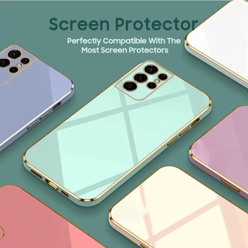 Electroplated Square Frame Phone Case - Sleek and Durable Design