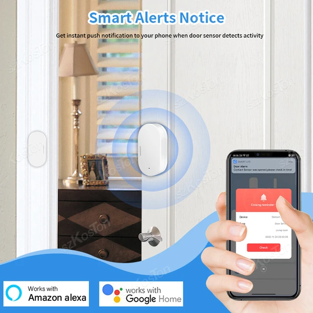 eWeLink APP ZigBee Smart Door Window Sensor Smart Door Open Closed Alarm Detector Work with Alexa Google Alice Zigbee2Mqtt 3