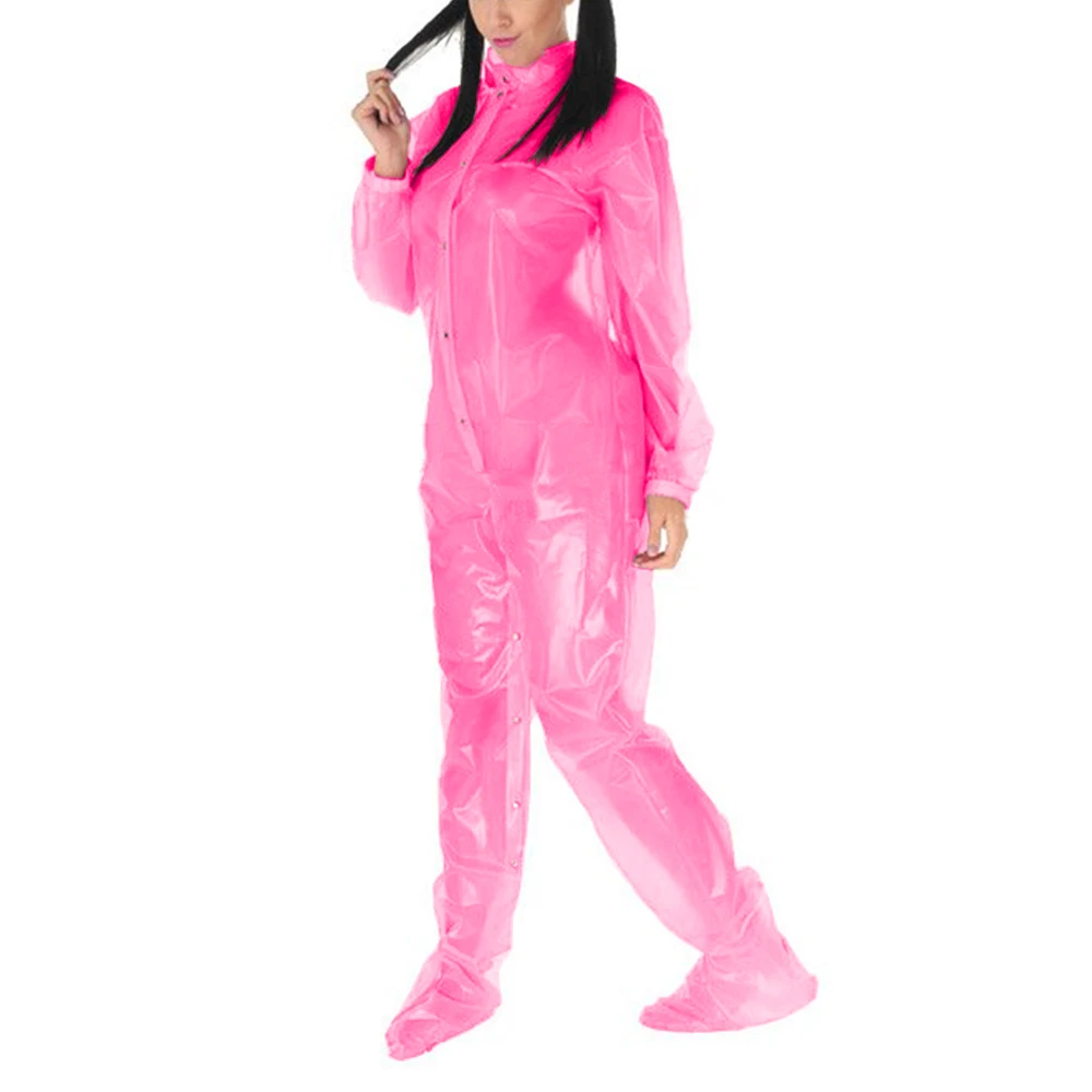 Adult Baby Bodysuit Clear PVC Jumpsuit Long Causal One Piece Jumpsuit Sissy Mens Halloween Costume French Adult Sissy Baby Suit 5