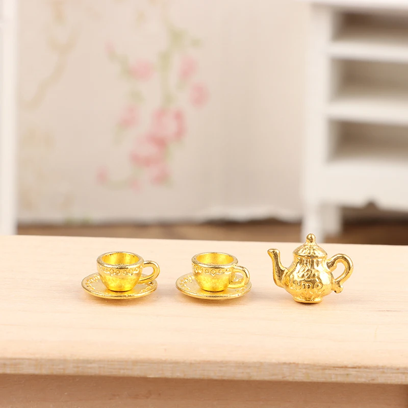 

1 Набор миниатюрный кукольный домик, металлическая мебель для дома, миниатюрная обеденная посуда, игрушка, чайник, чашка, тарелка