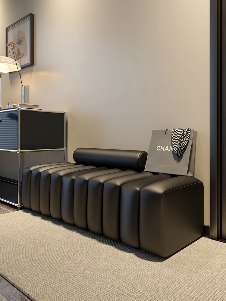 

Nordic Simple Style Doorway Shoe Bench Light Luxury Outfit Shop High Resiliency Stool Creative Simplicity Living Room Long Stool