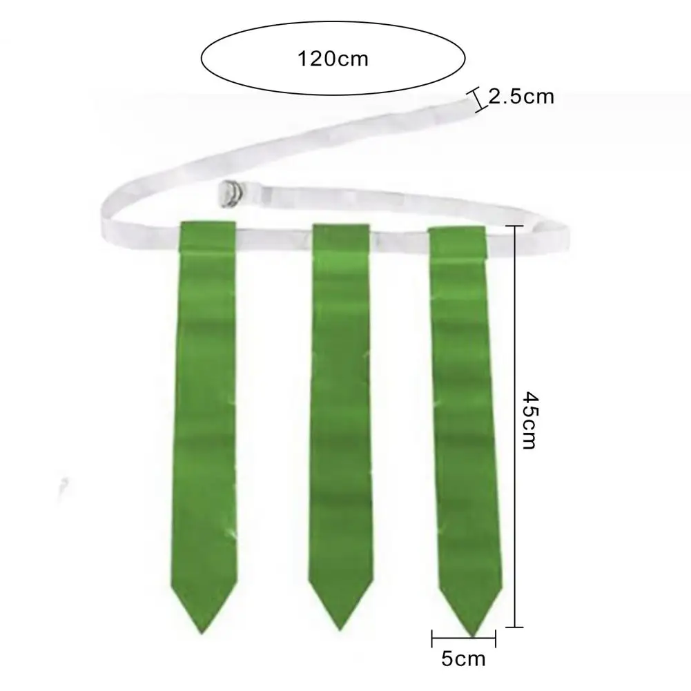 1 Set Durable Football Belt Flag Strong Grip Soft Material PVC Streamer Olive Flags Rugby Waist Flag for Intense Competition