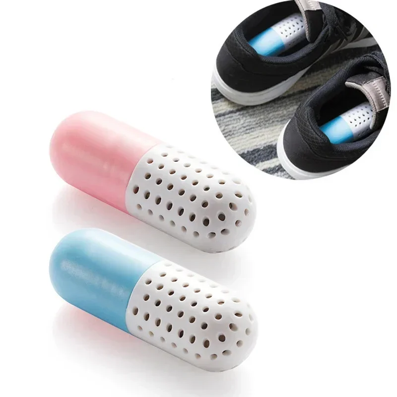 1Pair Shoe Deodorant Cute Pill Shape Shoe Dryer Deodorizer Antimicrobial Carbon Closet Deodorant Drawer Moisture Absorber
