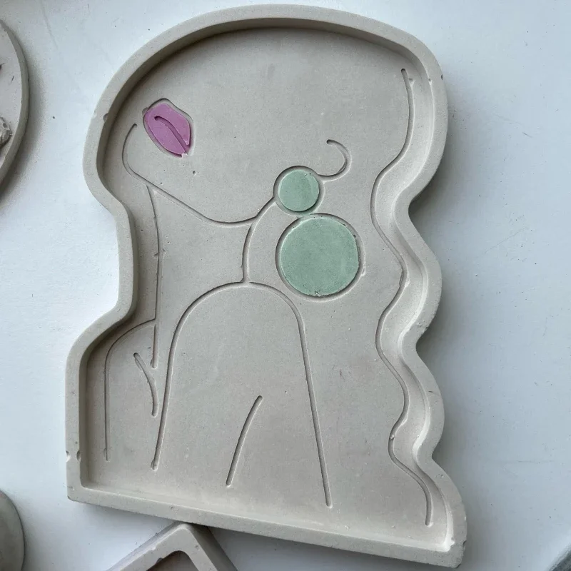Women Model Plate Storage Tray Epoxy Resin Mold DIY Girl Body Dish Tray Silicone Mold Coaster Dish Plaster Cement Mould silicone mold