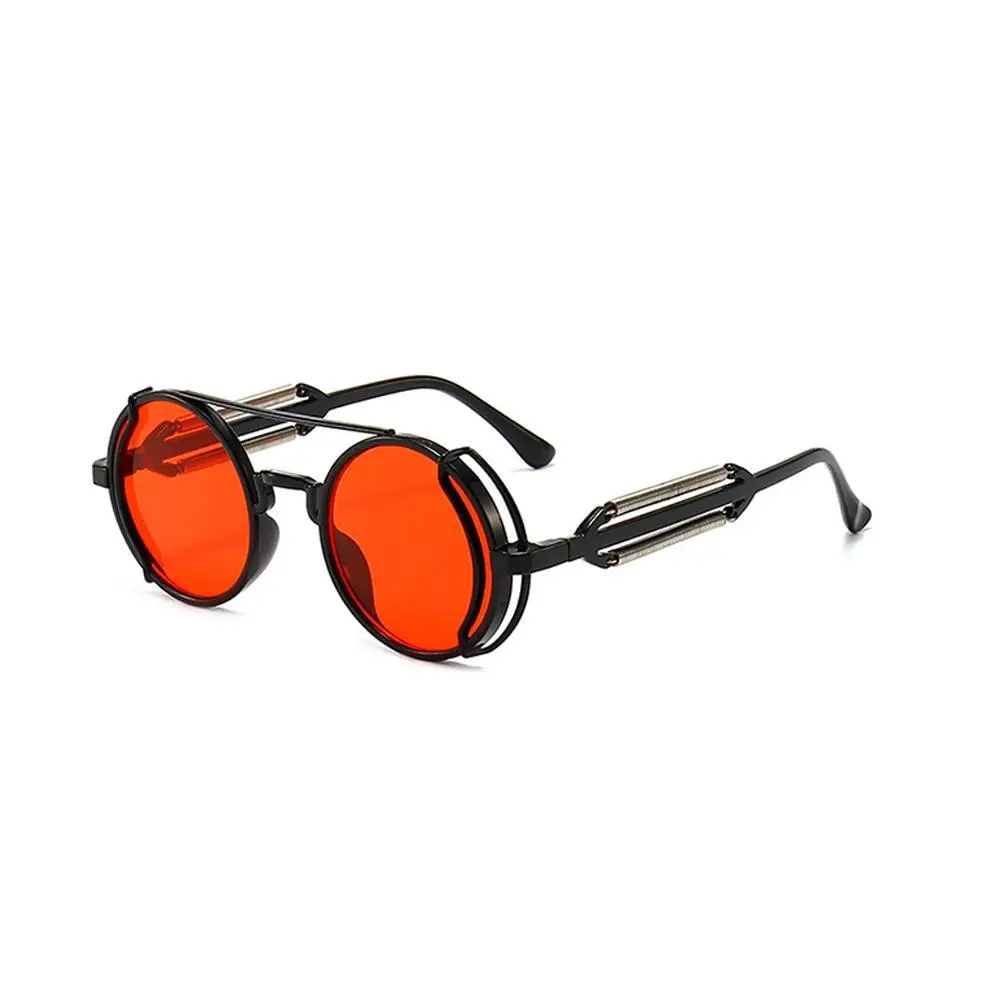 Mode Trendy Punk Steampunk Sonnenbrille Doppel Frühling Sonnenbrille Gothic Stil Runde Sonnenbrille UV400 Schutz Brillen 1 stücke – Detail 20