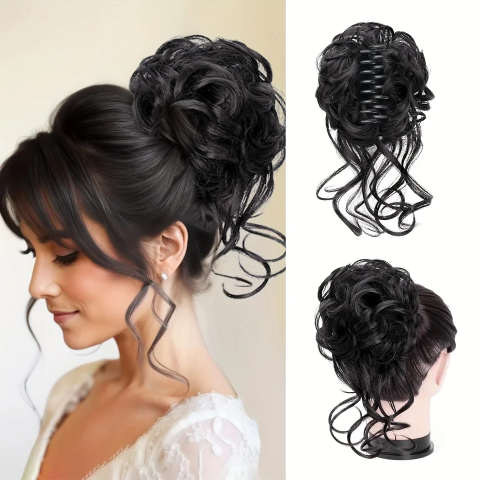 Messy Bun Hair Piece Claw Clip Extensions