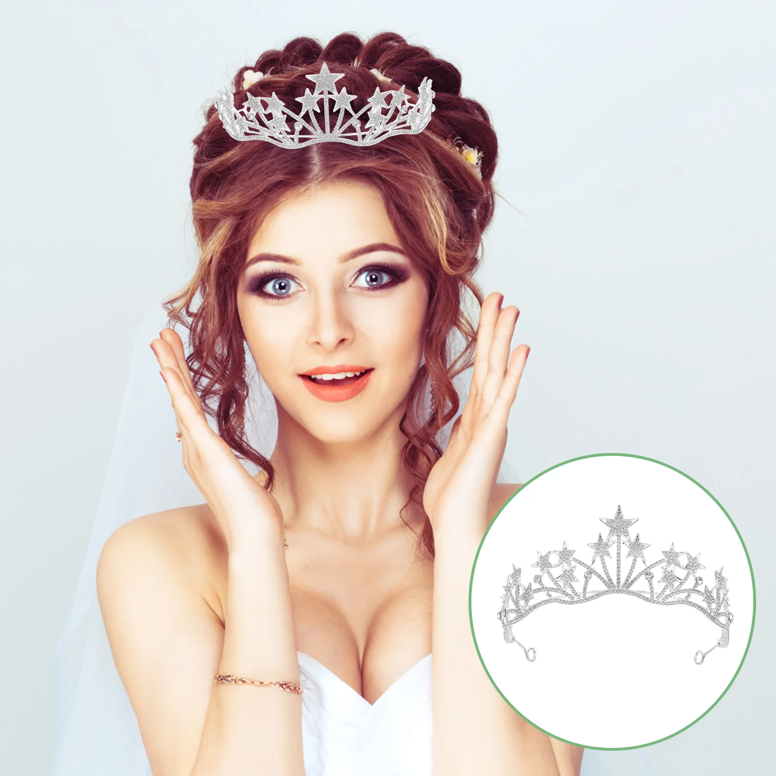 

Rhinestone Hair Hoop Wedding Crown Headdress for Bride Bridesmaid Decor Bridal Headband