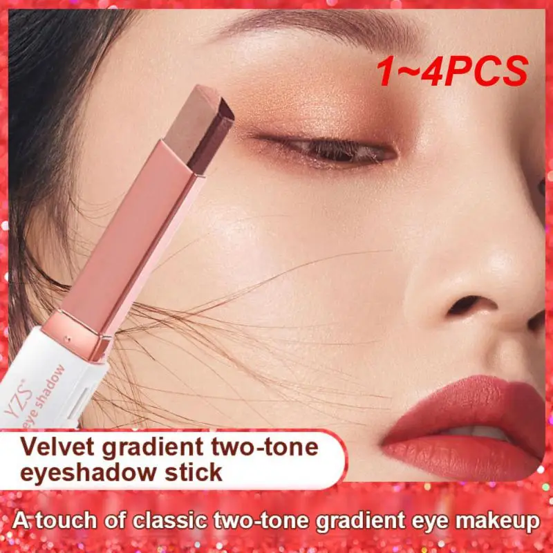 

1~4PCS Lazy Eyeshadow Stick Stereo Gradient Shimmer Double Color Eye Shadow Pen Waterproof Easy to Wear Eyeshadow Makeup