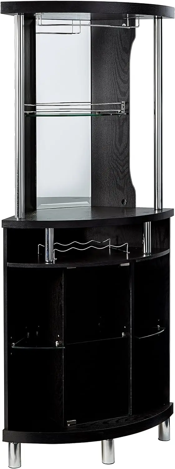 Corner Bar Unit Black Corner Bar Cabinet in Several Ways To Maximize Space Striking Modern Look 22.4"D X 31.5"W X 69"H