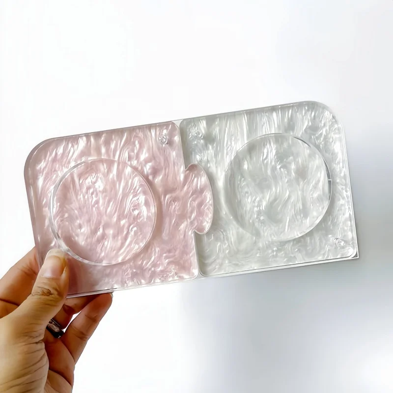 파스텔 물결무늬 퍼즐 조립식 58/75mm 배지 브릭, 듀얼/쿼드 그리드 아크릴 자석 디스플레이 프레임, 애니메이션 핀 장