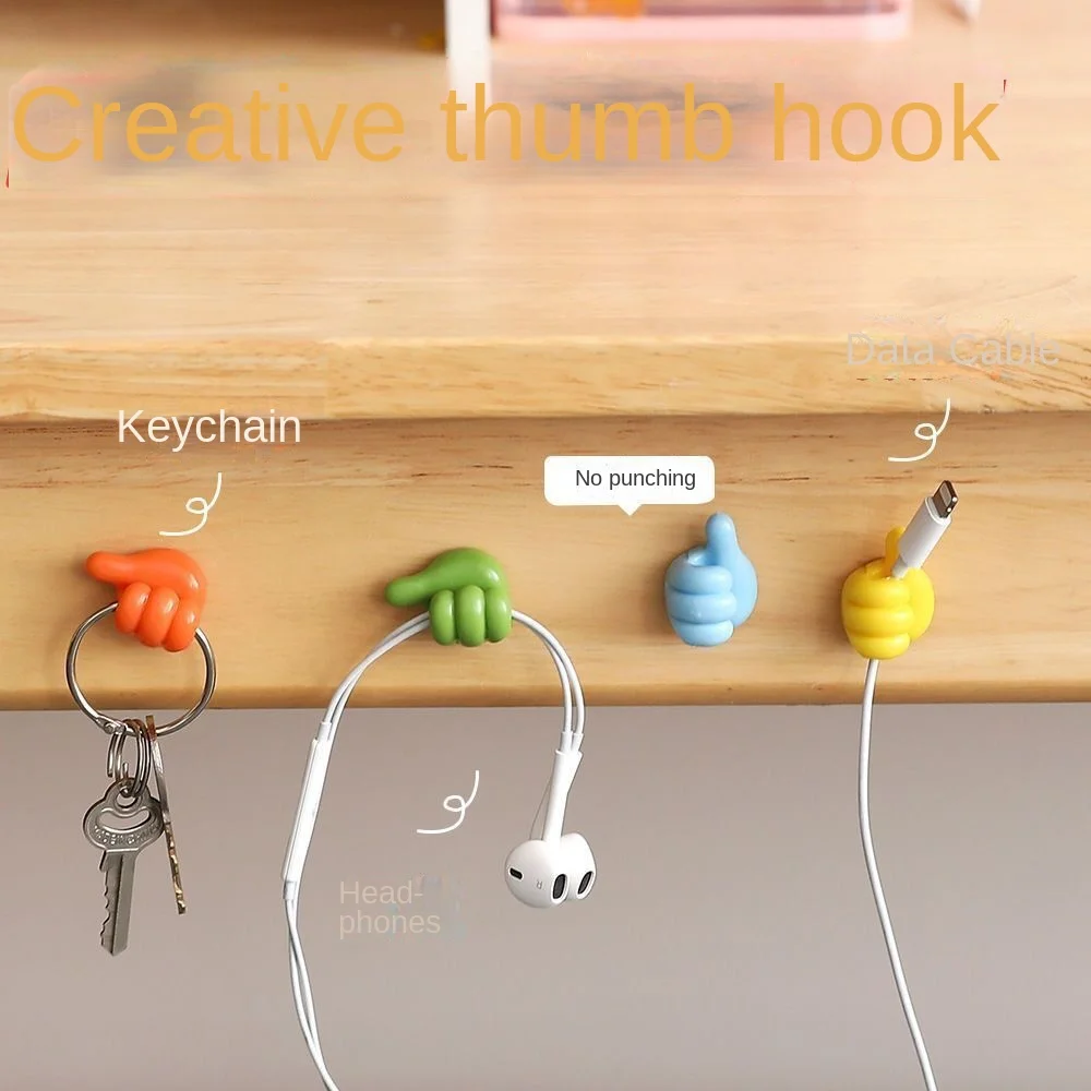 

Data cable adhesive hook Thumb hook Small hand Office desk Dormitory free punching Charging cable Fixed storage adhesive hook