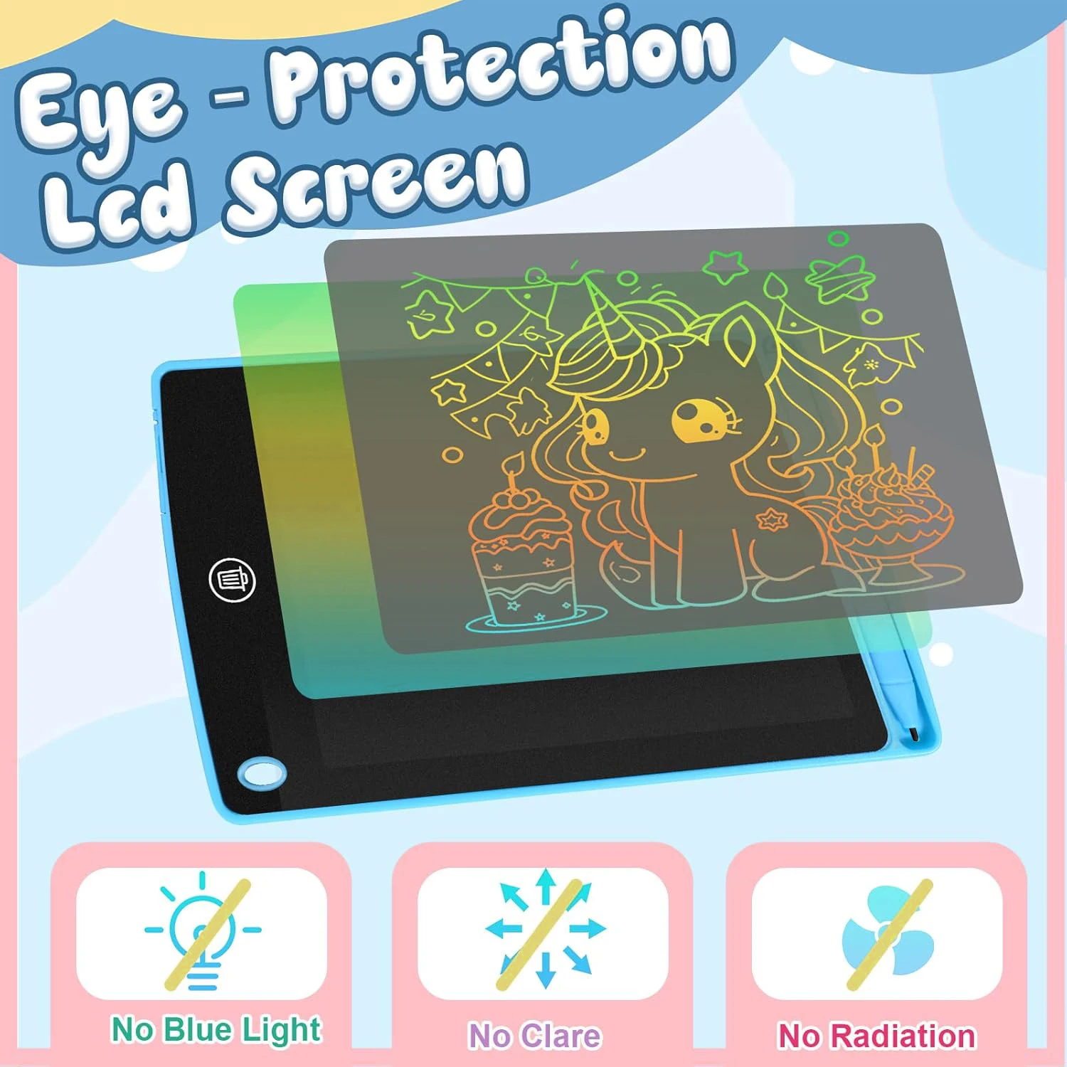 6.5 inch LCD Writing Tablet Drawing Board Montessori Educational Drawing Toys Kids Students Magic Blackboard Toy Christmas Gift