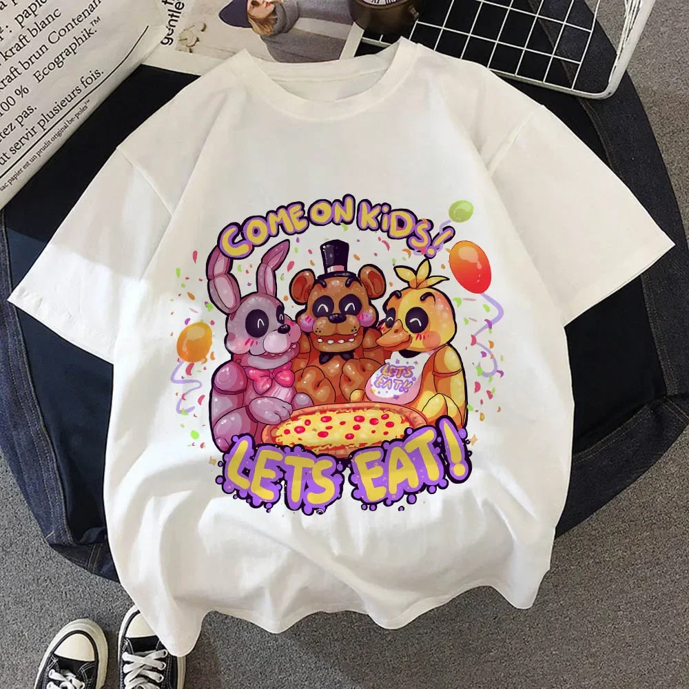 

FNAF Children T-shirt Summer Kids Casual Clothes Cartoons Animals Bear Rabbit Game Kawaii Tops Anime Street Boy Girl Tees Shirts