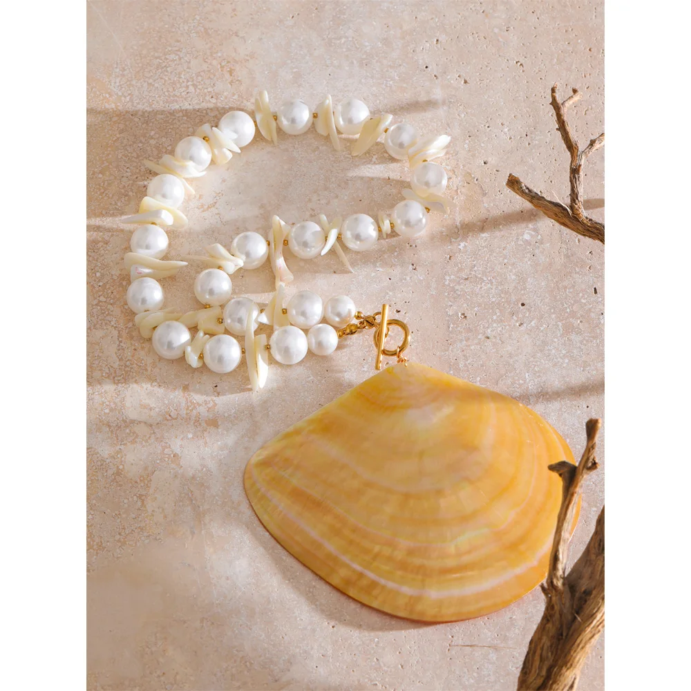 Yhpup Pendant Necklace Simulated Pearls