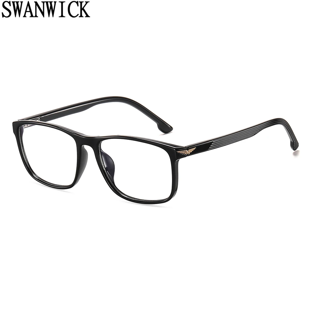 

Swanwick male tr90 glasses anti blue light optical square glasses frame for men decoration hot sale spring hinge black brown