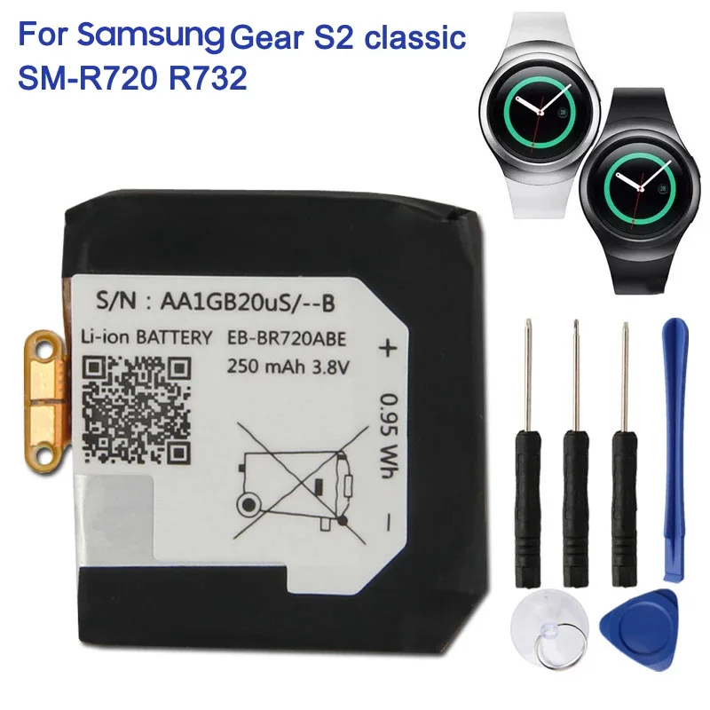 Batteria Di Ricambio Eb-Br720Abe Per Samsung Gear S2 Classic Sm-R720 R720 R732 Smart Watch Batteria 250Mah