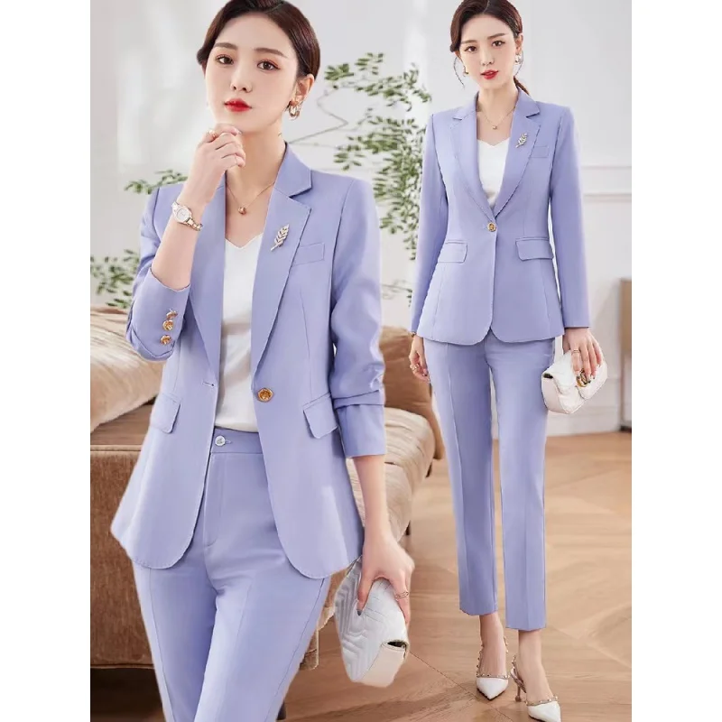 

Business Suit Female 2023 Spring New Overalls Jacket High Sense Korean Leisure Anti-Aging Tailored Suit Formal Clothes