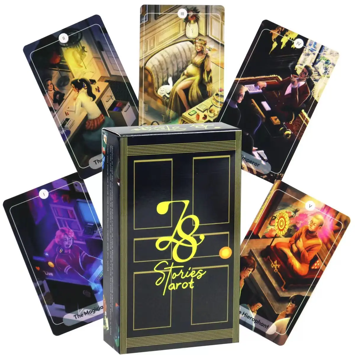78 Stories Tarot 10.3*6cm Whimsical Cartoon Style Human Life Tarot Asian Culture Story 79 Pcs Cards 3