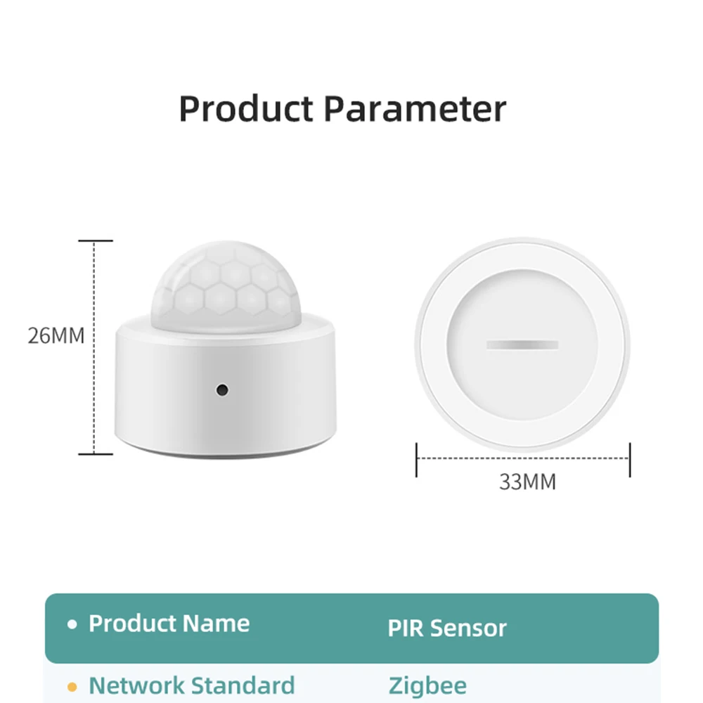 Tuya 2 In 1 Zigbee Mini Pir Bewegingsmelder + Fel Lux Licht Passieve Infrarood Beveiliging Inbraakalarm Sensor