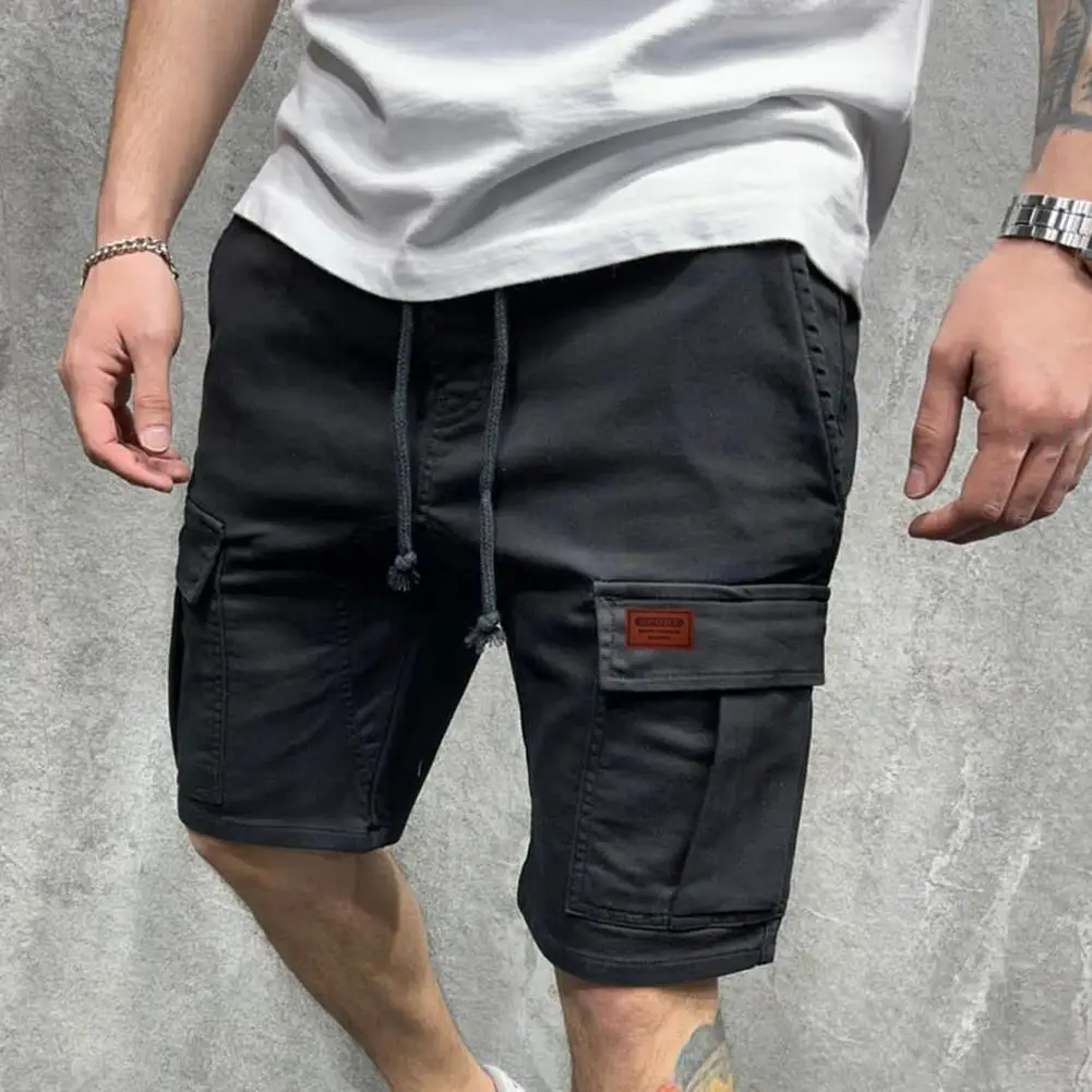 Shrink Resistant  Trendy Multi Pockets Men Cargo Shorts Streetwear Men Shorts Drawstring   for Fitness 4