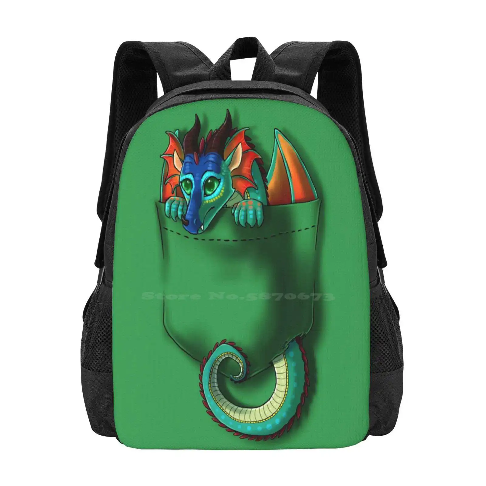 Wings Of Fire - Pocket Glory Dragon Pattern Design Laptop Travel School Bags Pocket Glory Pocket Wings Of Fire Dragon In