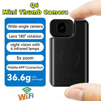 Boblov Q6 Mini Camera 1080P Portable Camera Police Video Recorder Body Camera Motorcycle Bike Motion 180 Degree Night Vision 1
