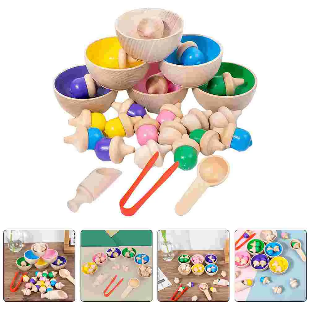 

Montessori Toys Colorful Wooden Gyroscopes Matching Toys Sorting Cups Sensory Toys Educational Toys For Children