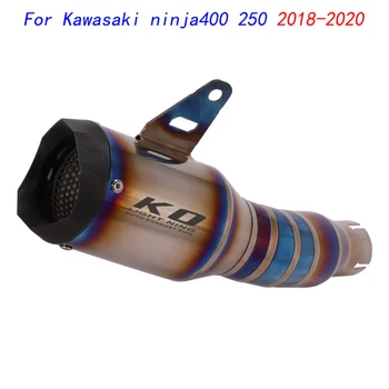 Escape Motorcycle Middle Connect Pipe And Exhaust Muffler Titanium Alloy Exhaust System For Kawasaki Ninja400 250 2018-2020