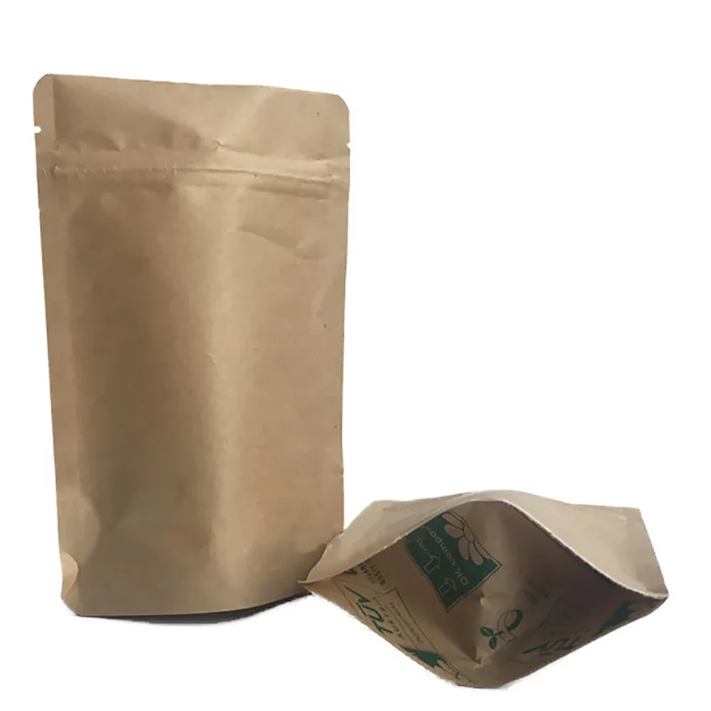 50 pezzi stampa personalizzata 250g 100% sacchetti di caffè in Pla  biodegradabili Stand Up Pouch per imballaggio alimentare sacchetto di tè  Moringa Doypack - AliExpress