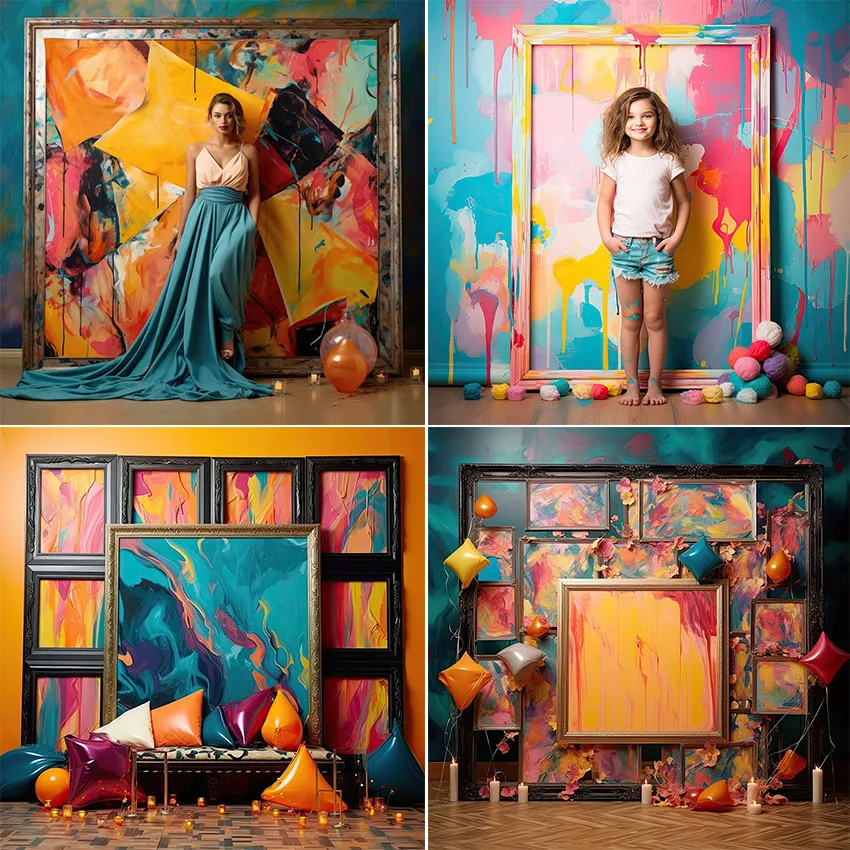 

Фон для фотосъемки в стиле ретро Mehofond картина маслом Дети День Рождения Вечеринка взрослый портрет Фотостудия