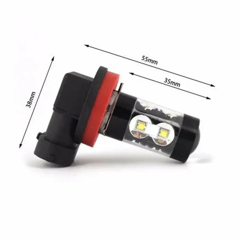 2x H8 H10 H11 Led HB4 9006 HB3 9005 Fog Lights Bulb 10SMD 50W 1200LM 6000K White Car Driving Running Lamp H4 H7 H16 LED Light 3