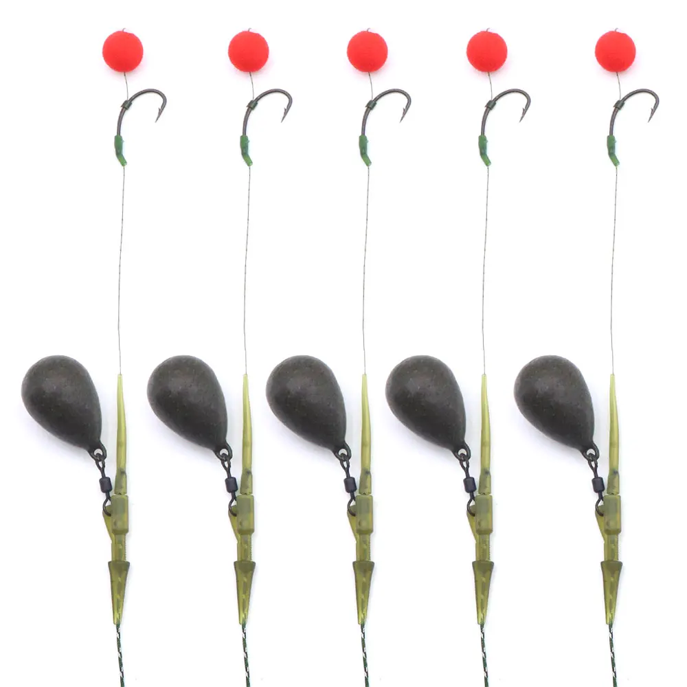 10 Set Carp Fishing Accessories Helicopter Hair Rig Tackle Kit Anti-tangle Sleeve QC Fishing Swivel Lead Clip For Fishing Tool 5