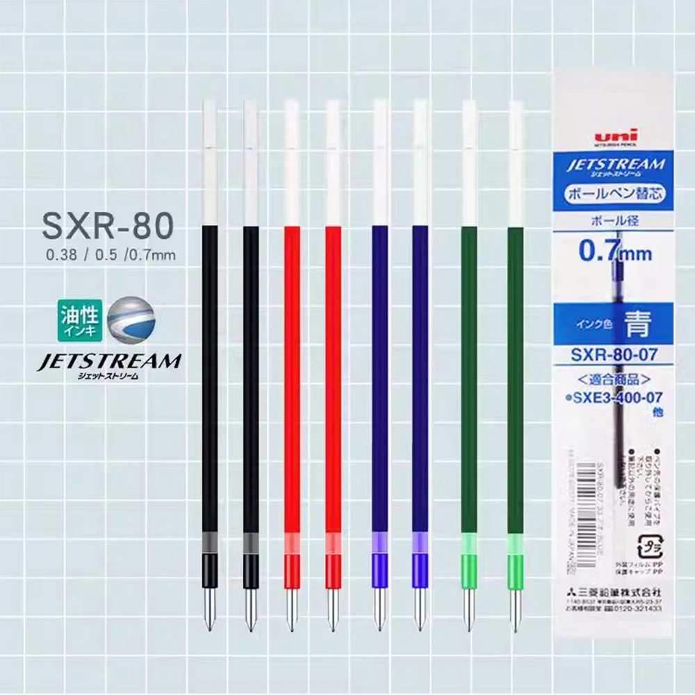 Japan UNI JETSTREAM Ballpoint Pen Refill SXR-80-07 Medium Oil Pen Refill for Multi-function Office Study Stationery multifunction pen ink ballpoint pen
