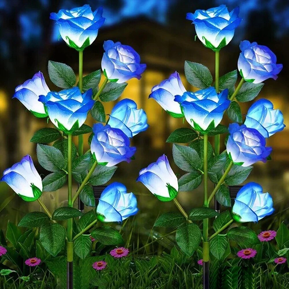 Solar Lights Solar LED Lights Garden Lighting 7 Head Solar LED Simulated Rose Lights Garden Lawn Lights Outdoor IP65 Waterproof Landscape Yard Decoration Solar solar lights,solar led lights,garden lighting
