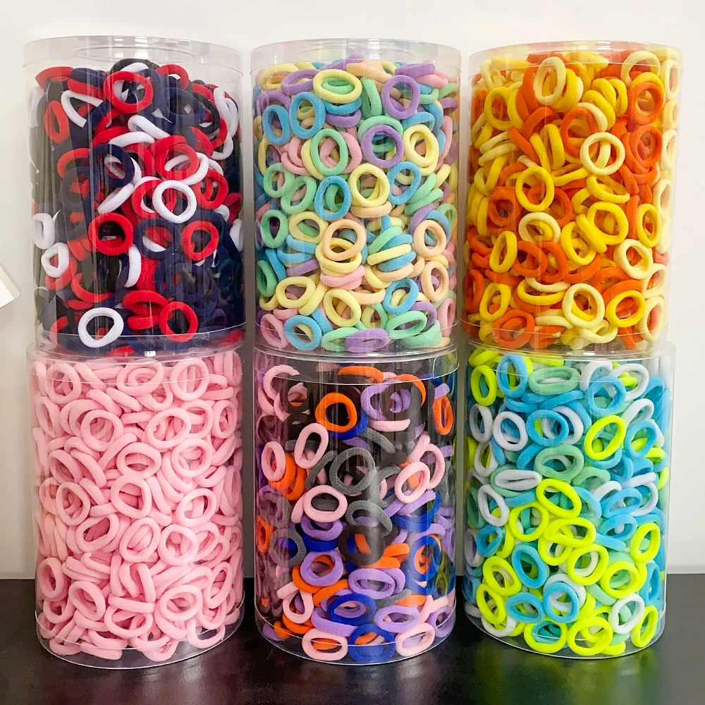 200-400pcs Hair Bands for Children Colorful Nylon Scrunchie Hair Ties Rubber Band Kids Elastic Hair Band Girl Hair Accessories