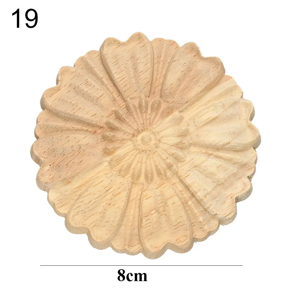 Natural Floral Carved Wooden Decorative Figurine Craft Frame and Corner Applique