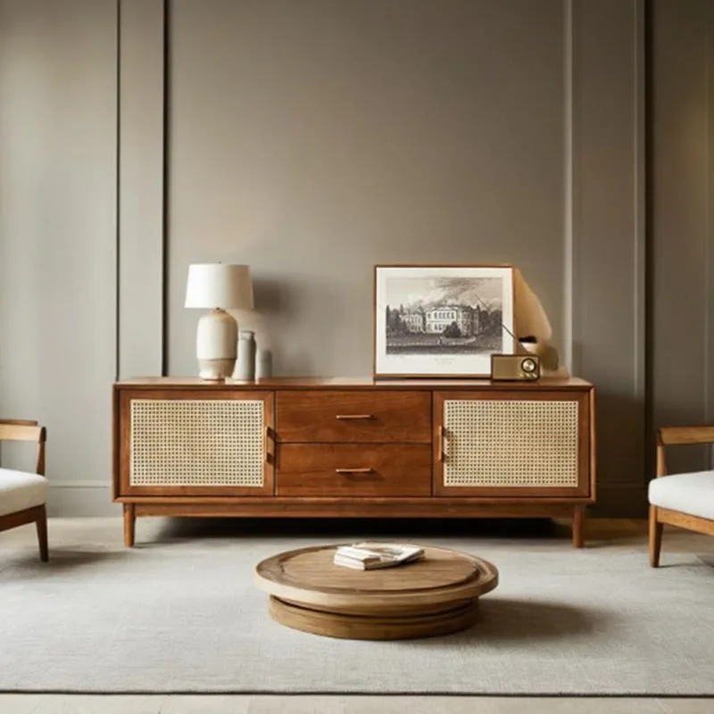 

Деревянные Ротанговые телевизионные подставки для шкафа, роскошный гостиная, салон, телевизионный стол, развлекательные блоки, кронштейны, поддержка консоли, мебель