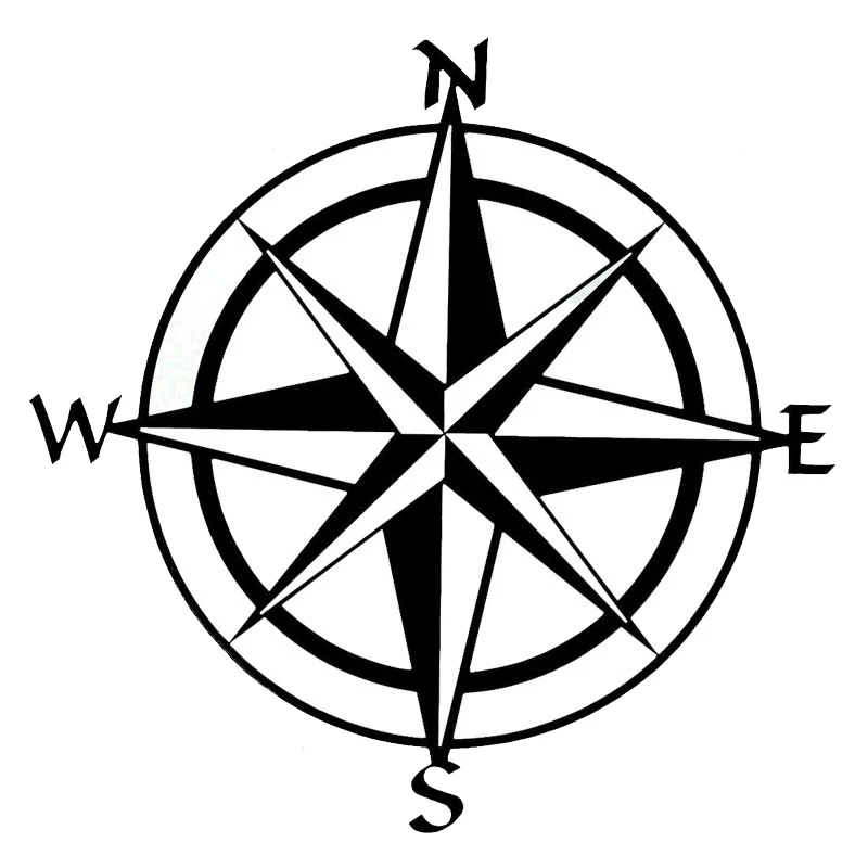 

Creative Personality Compass Shape Popular Car Stickers PVC Fashion Auto Window Bumper Sunscreen Waterproof Decals Decor