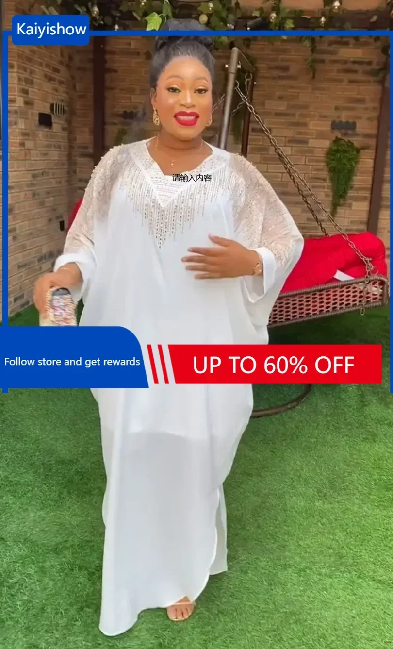 Plus Size African Dresses for Women Luxury 2024 Muslim Fashion Caftan Evening Party Long Maxi Dress Boubou Robe Africa Clothing