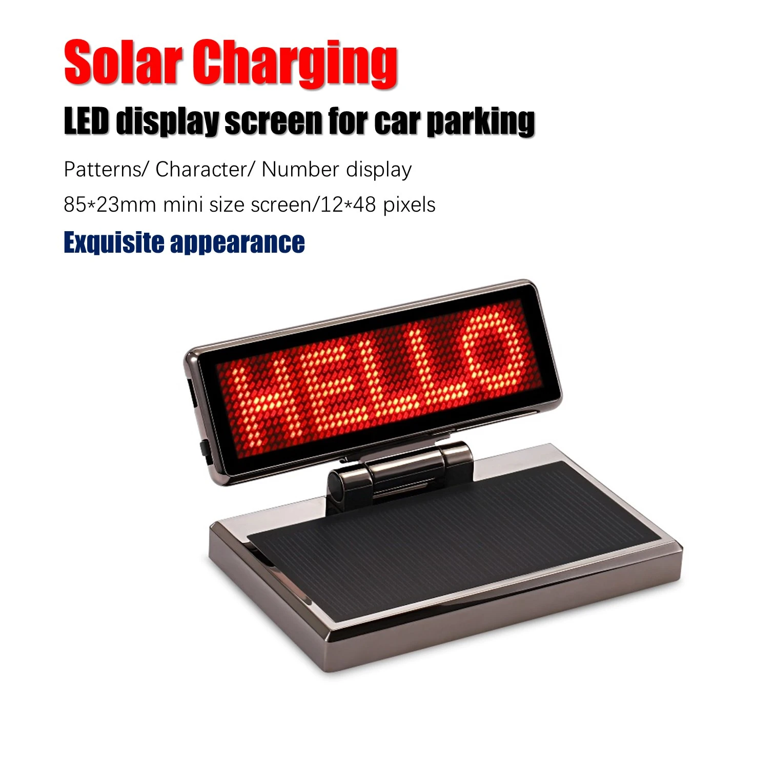 Ultra Bright Solar Charging Led Display Screen For Car Front Windsheild Decor Mini Size Led Parking Light Panel Auto Accessories Aliexpress