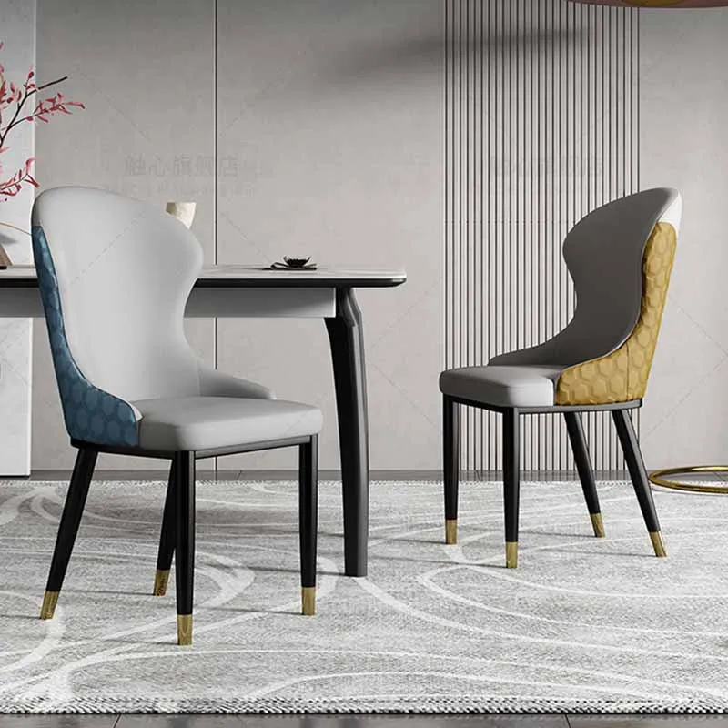 

Office Nordic Dining Chair Modern Soft Ergonomic Replica Designer Chair Leather Accent Sillas De Comedor Home Furniture