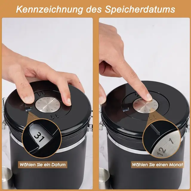 1 Set Airtight Coffee Container with Spoon 6