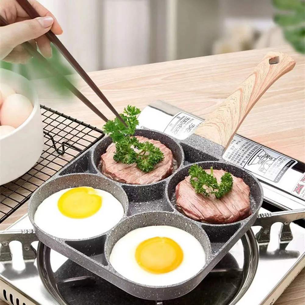 7 Hole Frying Pot Cast Iron Skillet Omelet Pan Non-Stick Egg Pancake Steak  Pan Kitchen Cooking Ham Pans Breakfast Maker Cookware - AliExpress