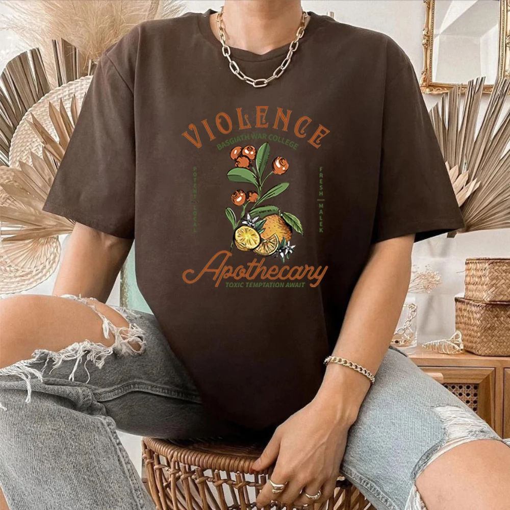 Violet Sorrengail Apothecary T-shirt Basgiath War College Shirt Fourth Wing Graphic T Shirts Bookish Tees Gift for Book Lover 6